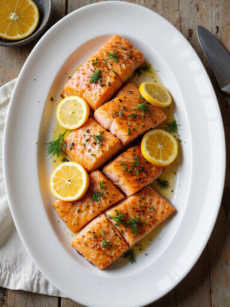 bright citrus herb marinated salmon
