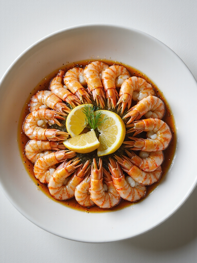bright citrus infused cold smoked shrimp