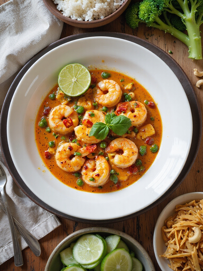 bright creamy coconut curry shrimp