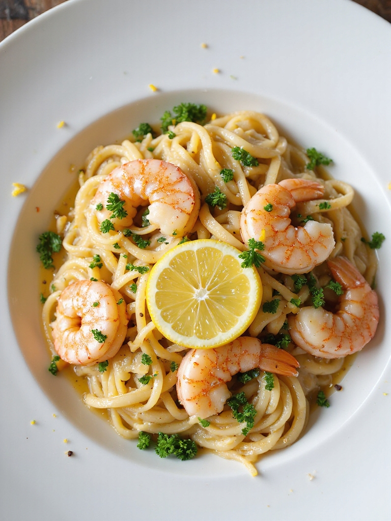bright garlicky lemon shrimp