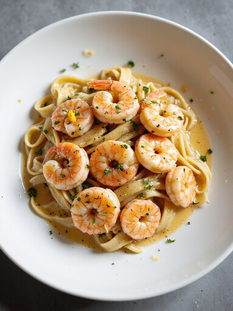 bright garlicky lemon shrimp