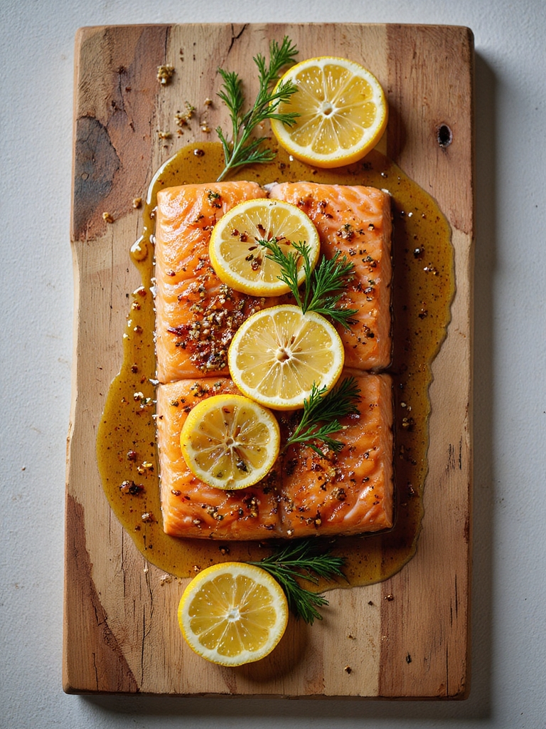 bright lemon dill cedar planked salmon
