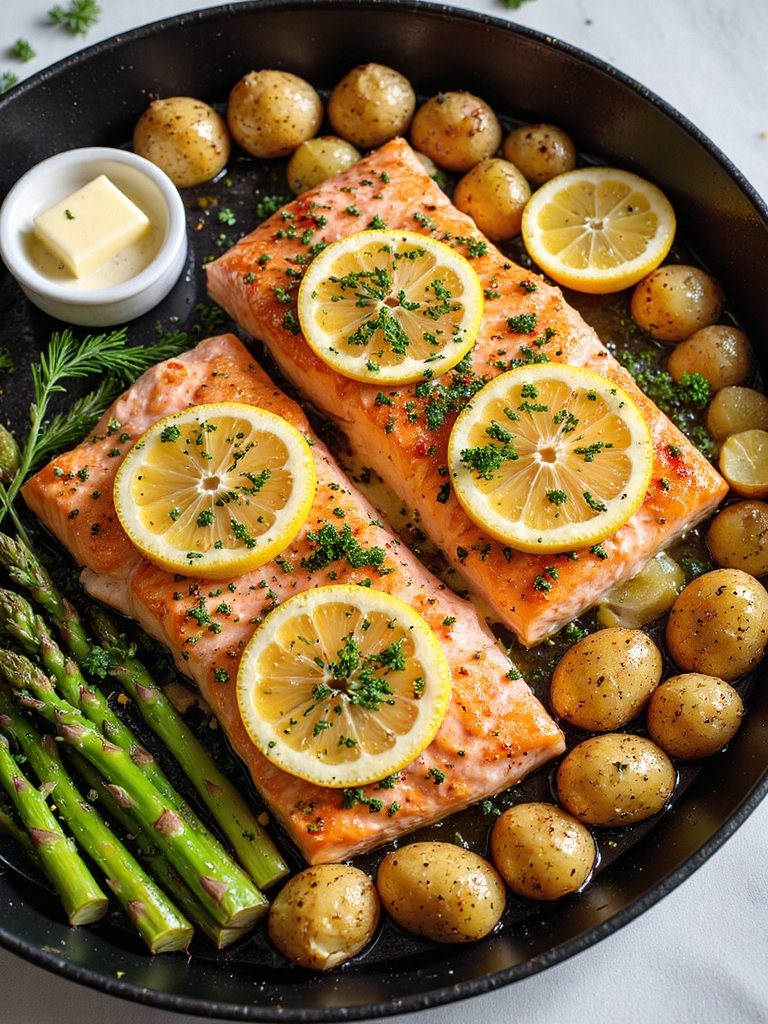bright lemon garlic buttered salmon