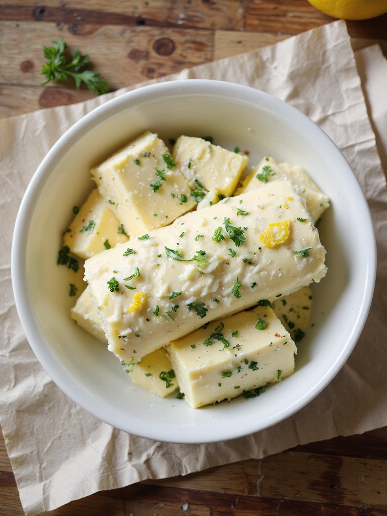 bright lemon garlic parsley butter