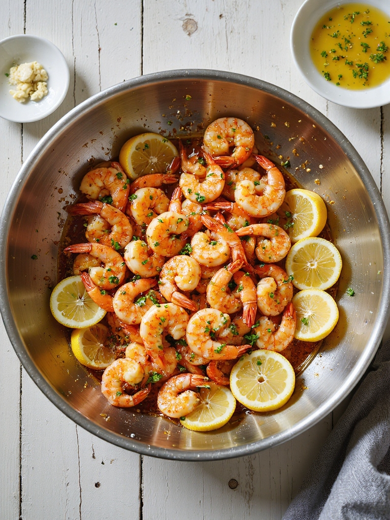 bright lemon garlic shrimp marinade