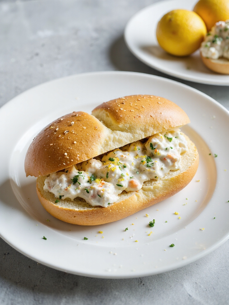 bright lemon herb crab roll