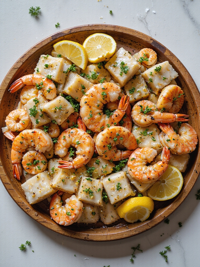 bright lemon herb grilled seafood