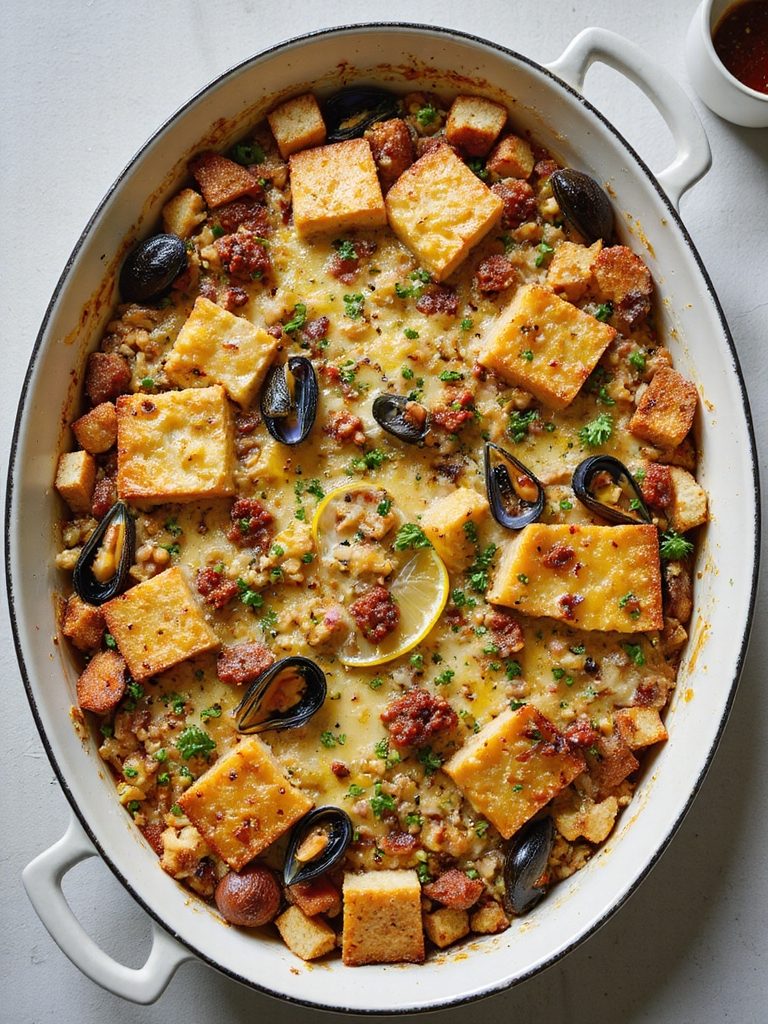 briny mussels with chorizo