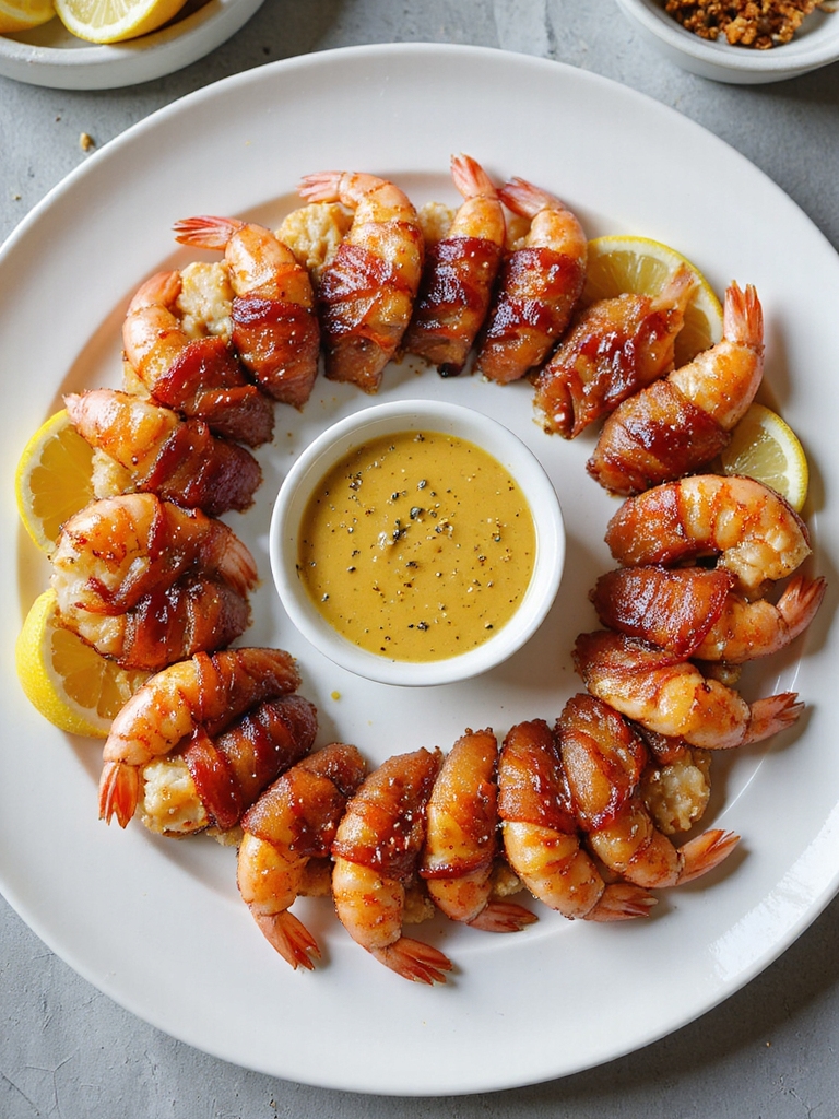 brown sugar glazed bacon wrapped shrimp