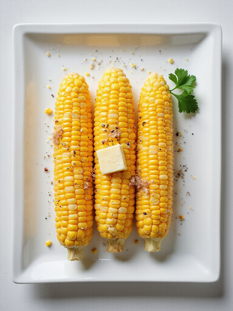 butter and salt air fried corn