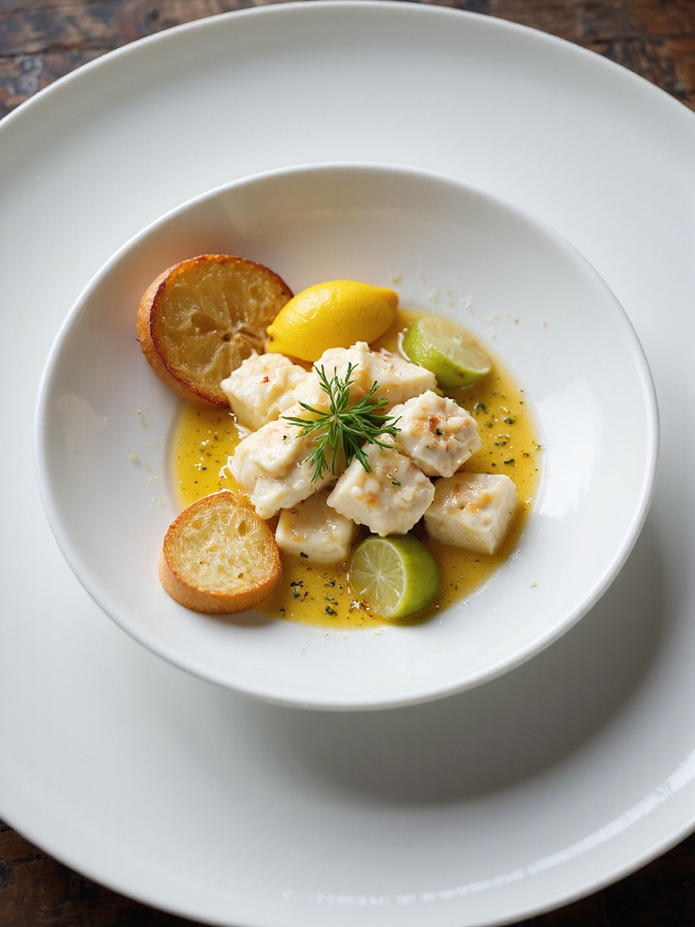 butter poached crab with beurre blanc