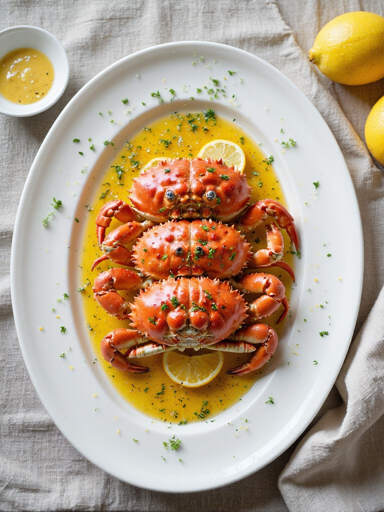 butter poached crab with gremolata
