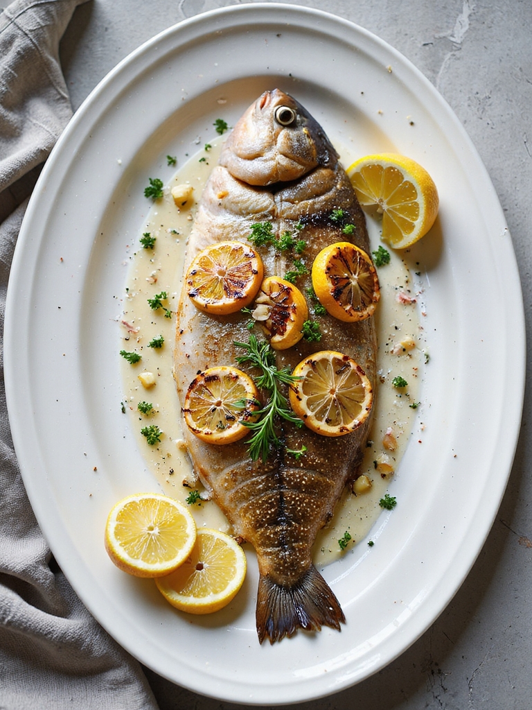 butterflied lemon thyme grilled branzino