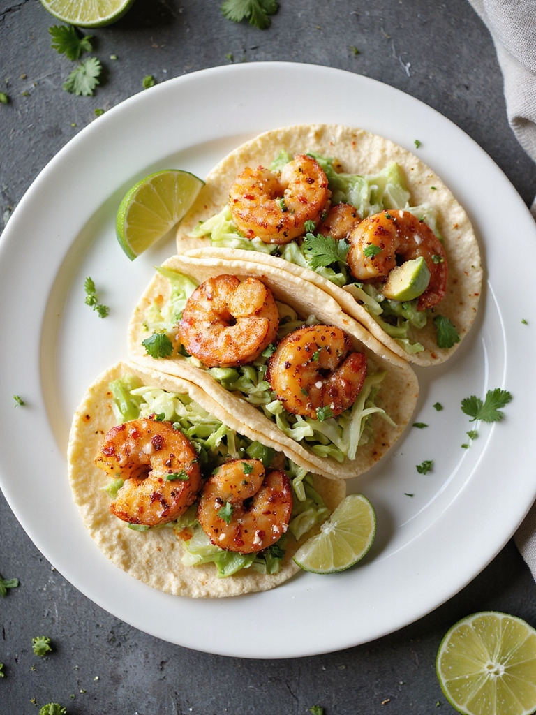 cajun air fried shrimp tacos