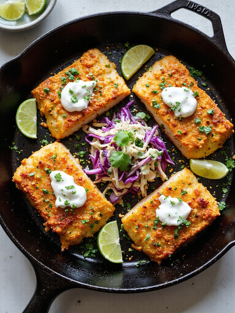 cajun crusted cod with slaw