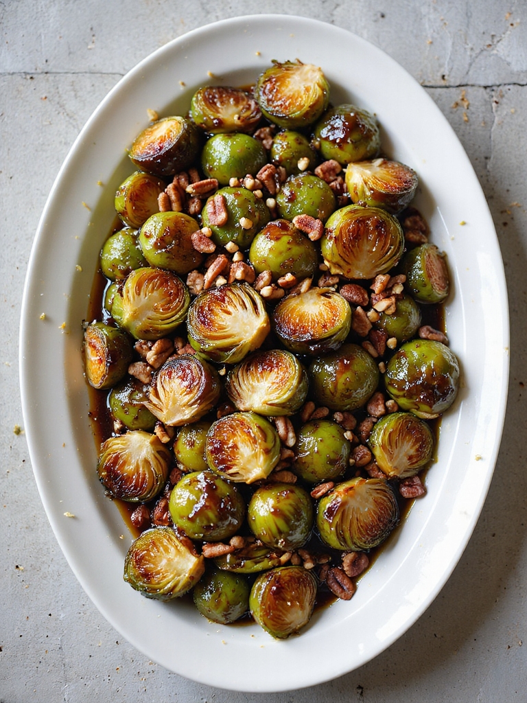 caramelized brussels sprouts with glaze