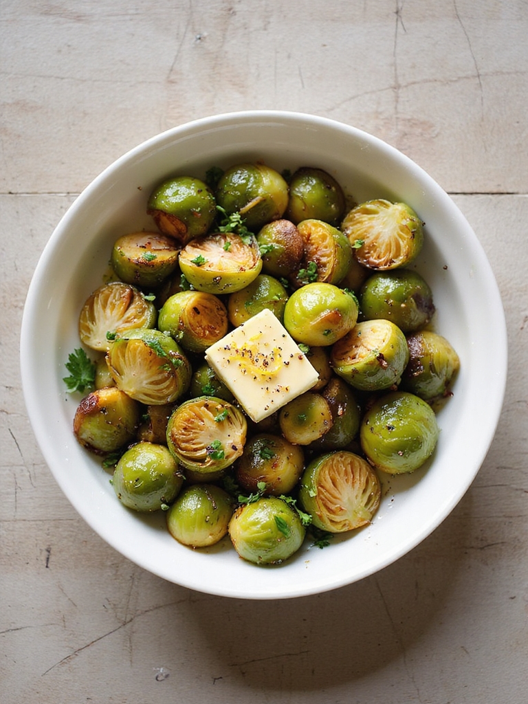 caramelized lemon herb brussels