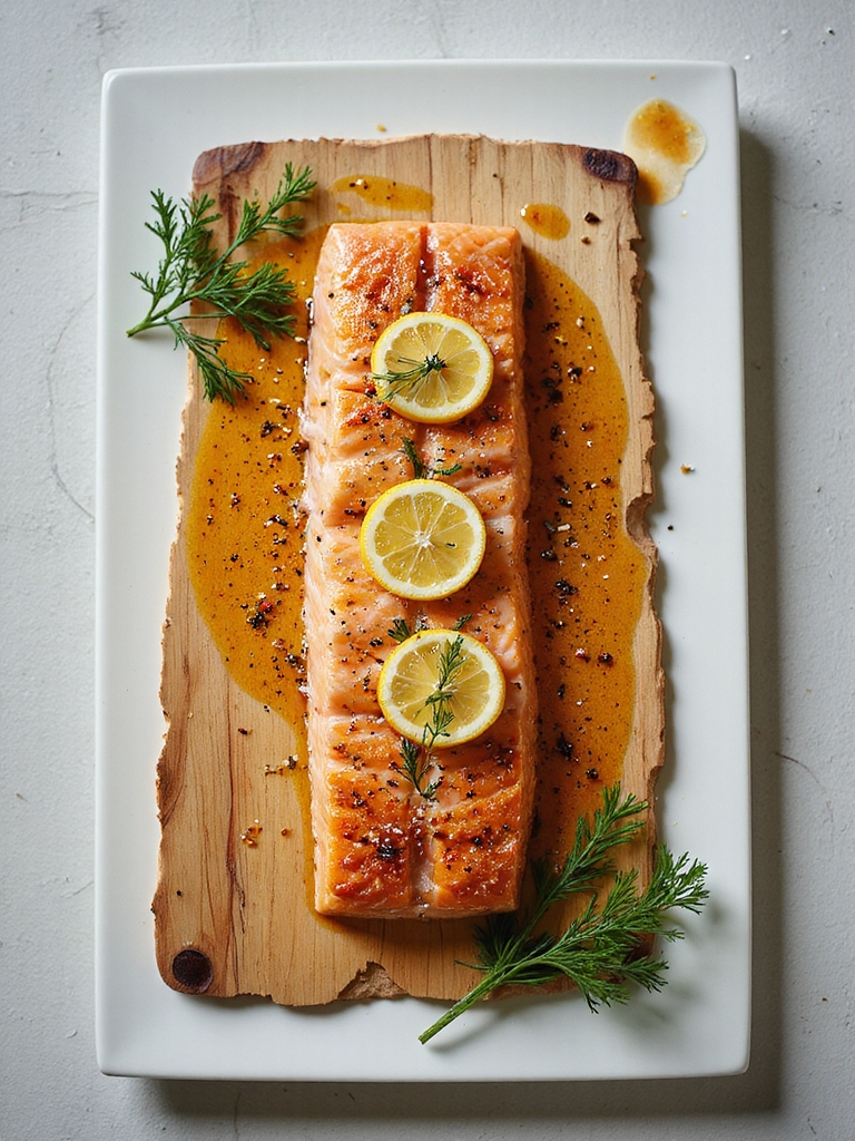 cedar planked lemon dill salmon