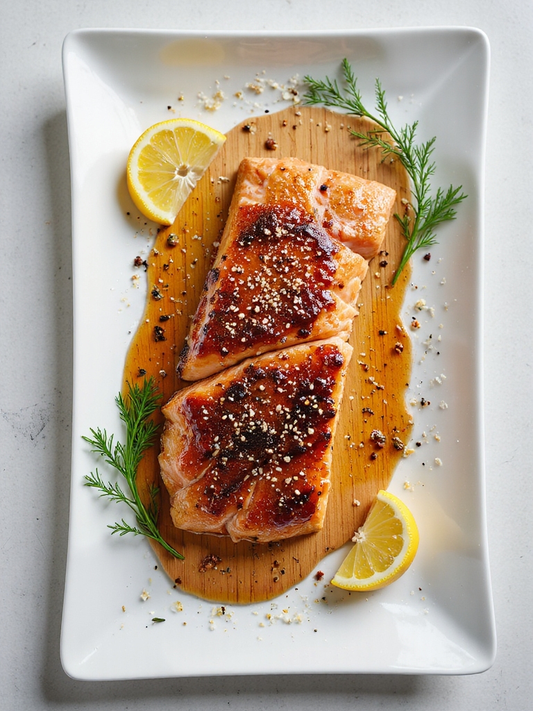 cedar planked salmon with glaze