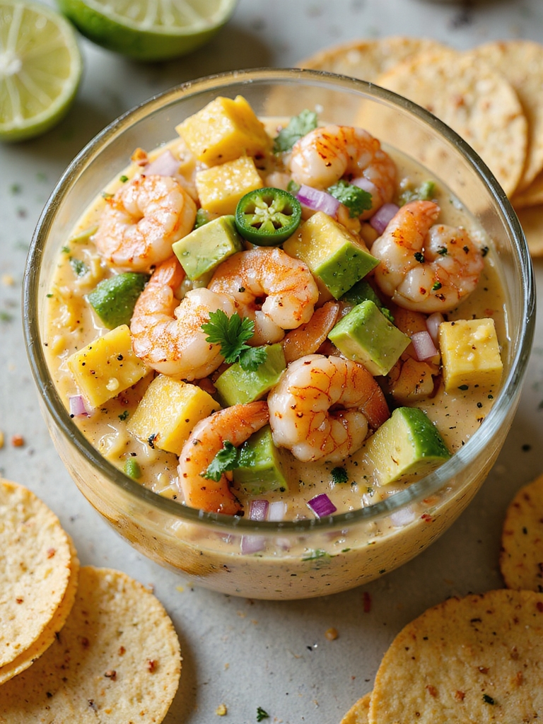 charred pineapple taj n shrimp cocktail