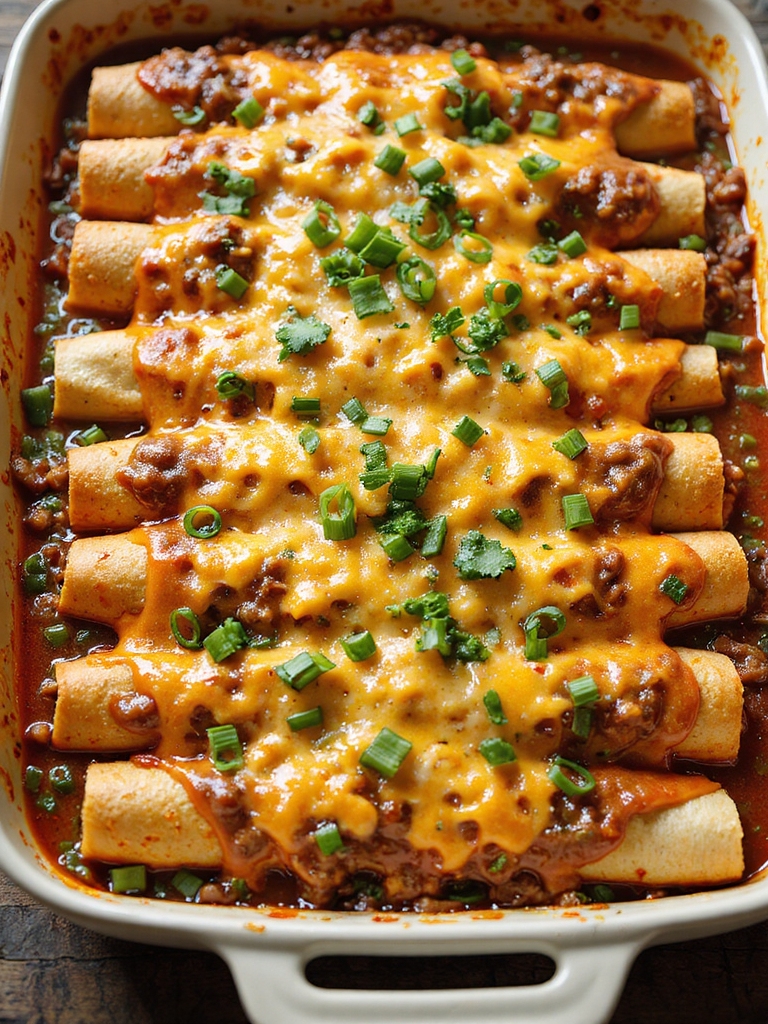 cheesy beef and bean enchiladas