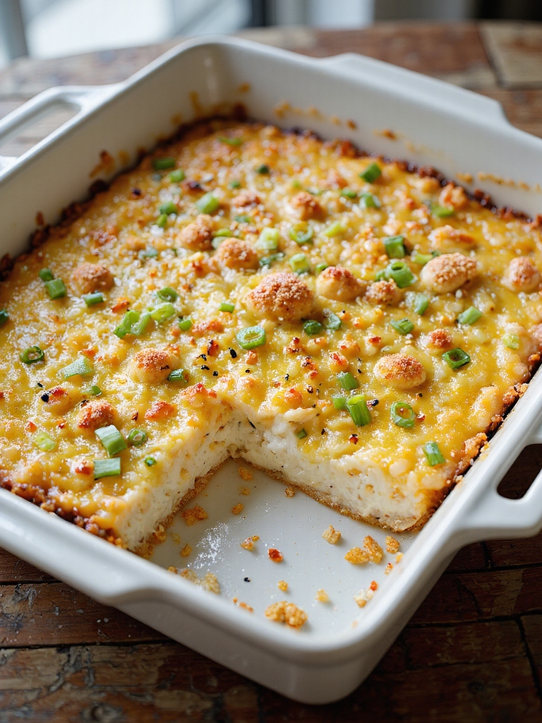 cheesy creamy crab bake