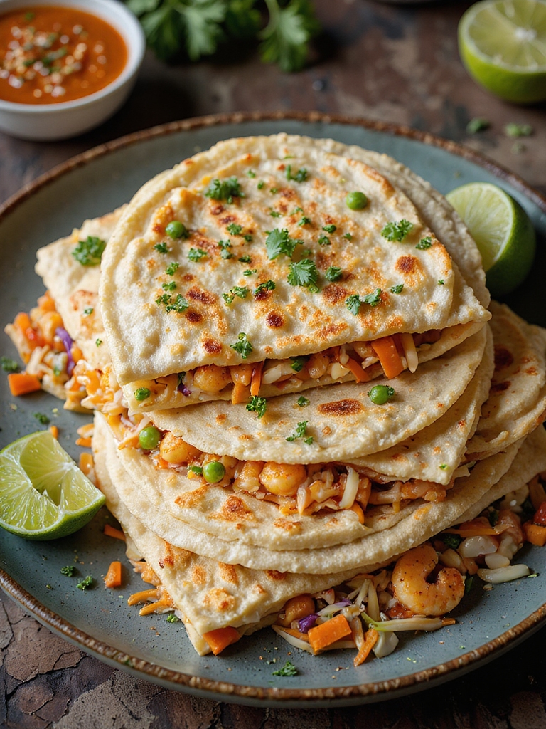 cheesy crispy mexican shrimp quesadilla