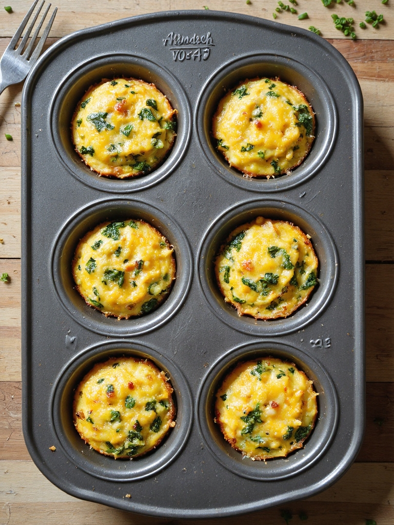 cheesy spinach air fryer frittatas