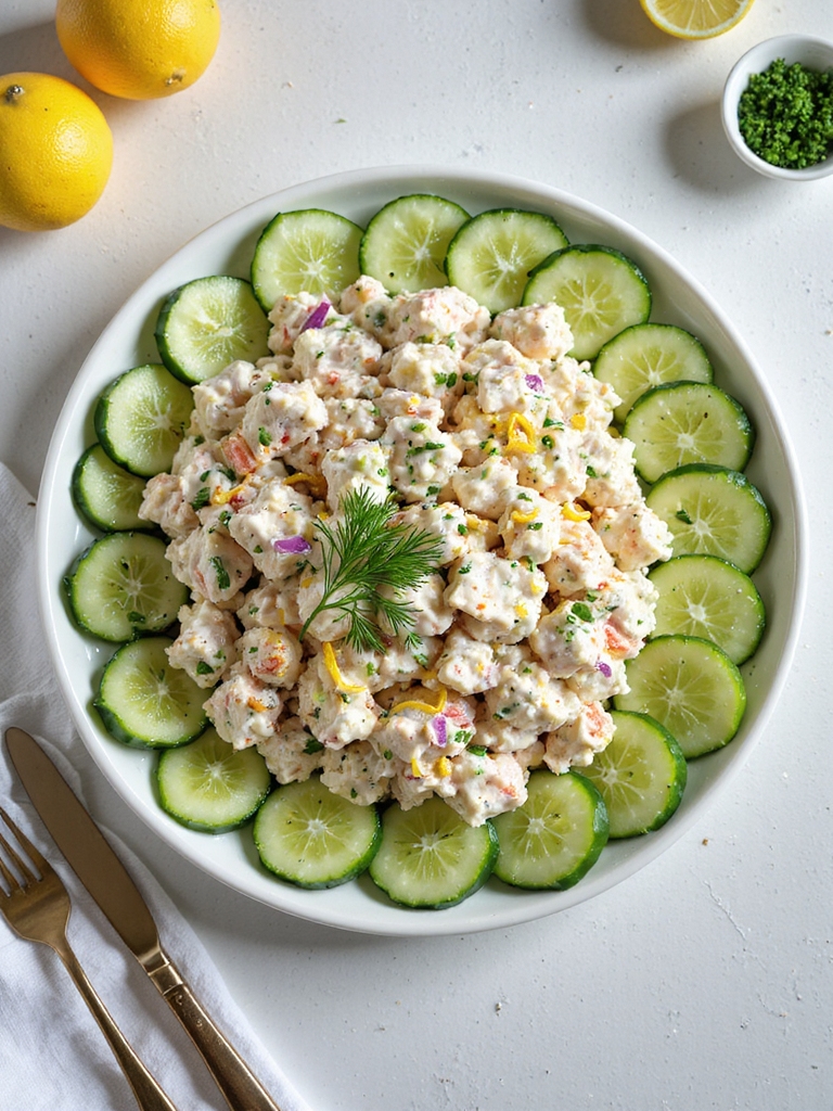 chilled cucumber crab bites