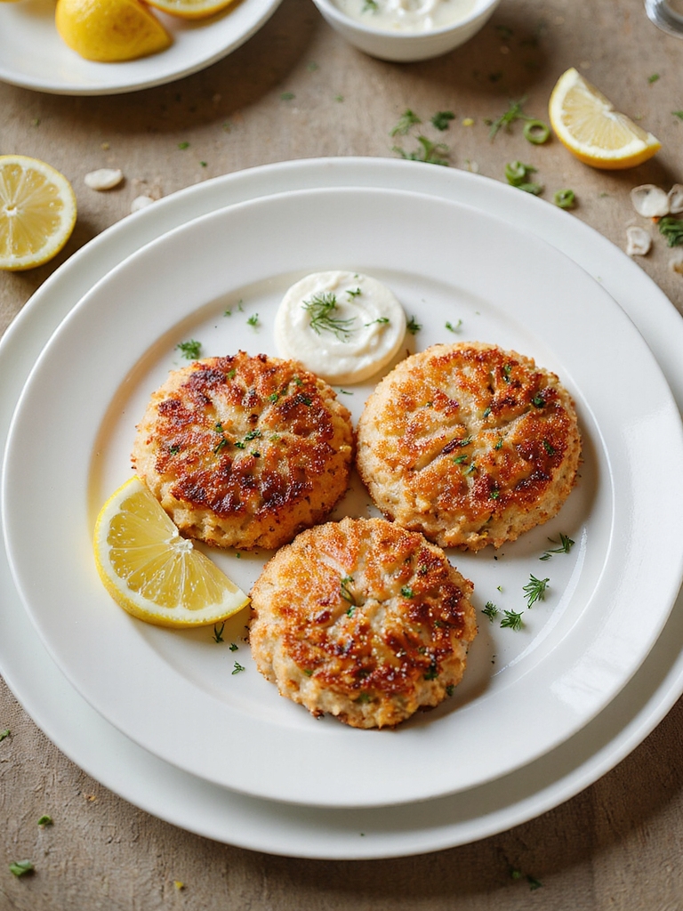 chilled panko dredged salmon patties