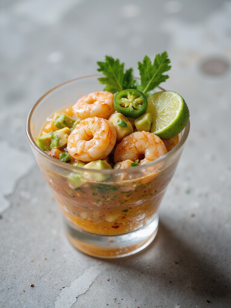 chilled zesty shrimp ceviche shots