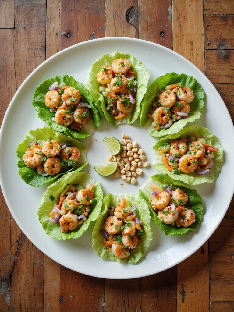cilantro mint seared shrimp wraps
