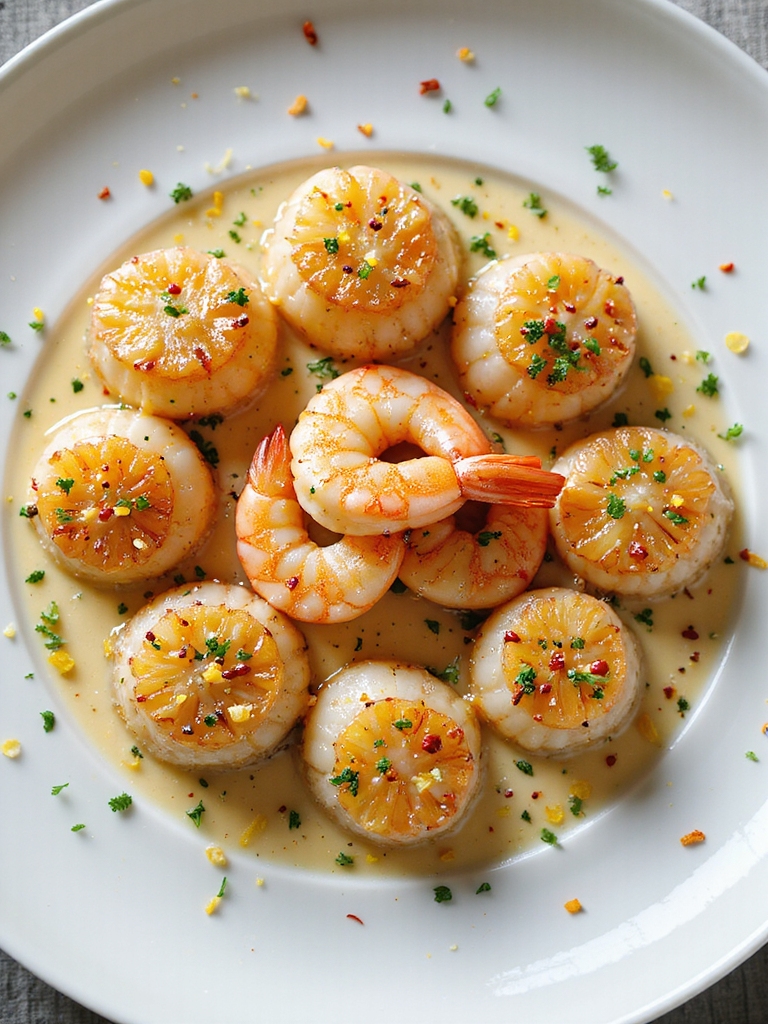 citrus butter basted scallops shrimp
