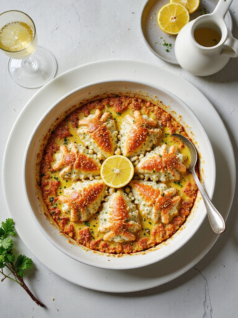 citrus buttered crunchy crab bake