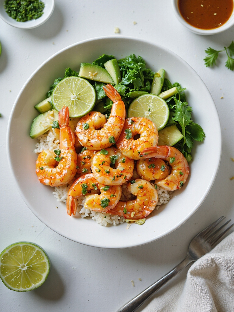 citrus ginger marinated seared shrimp