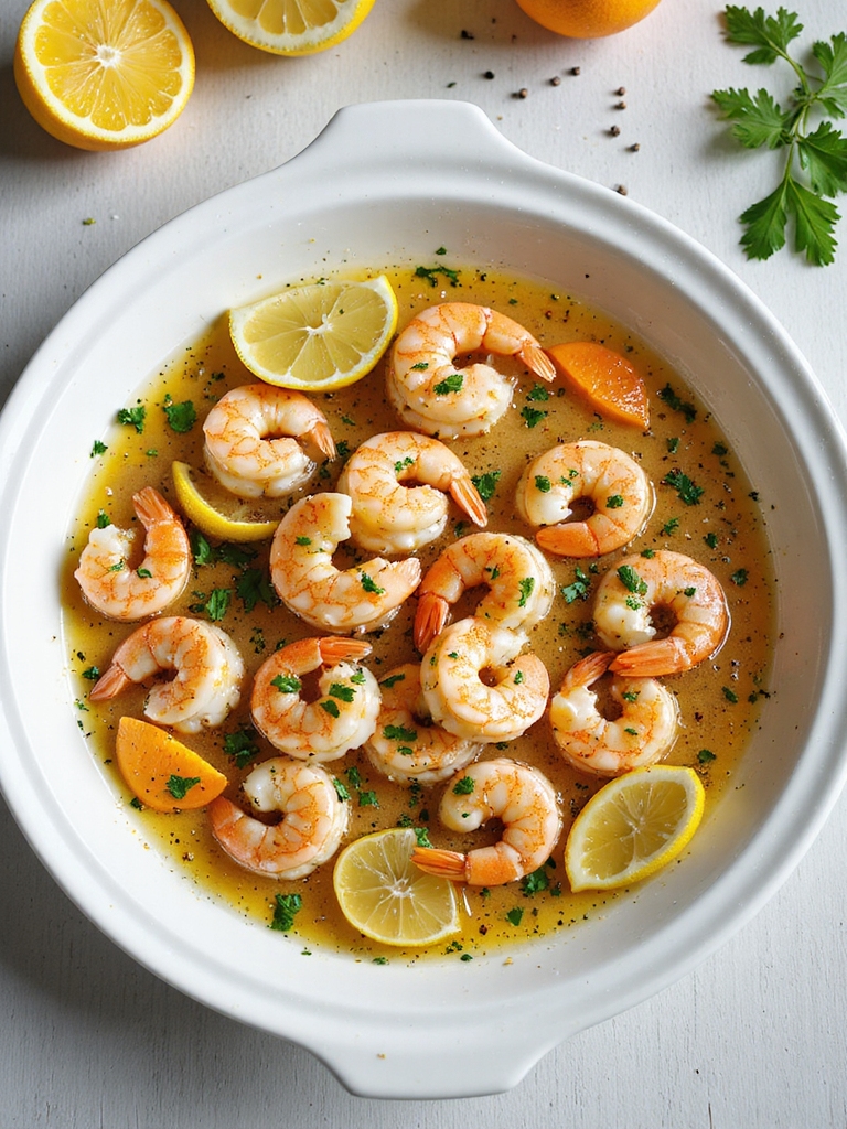 citrus herb white wine shrimp