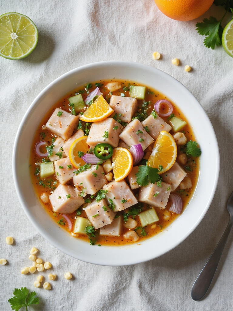 citrus marinated firm white fish