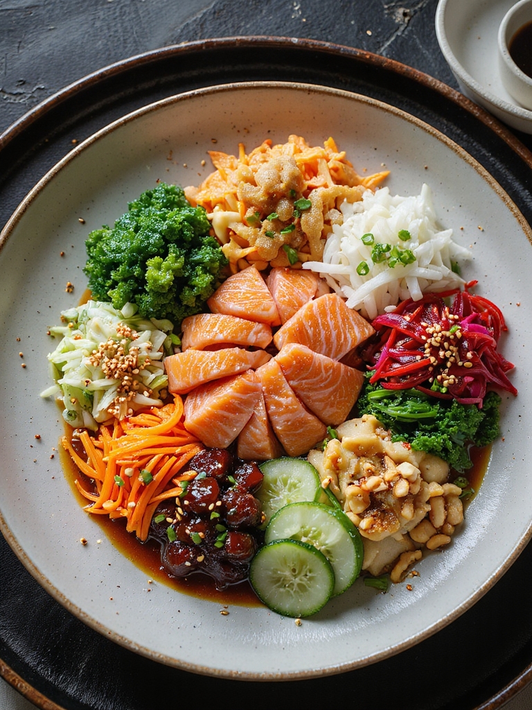 citrus plum sashimi toss