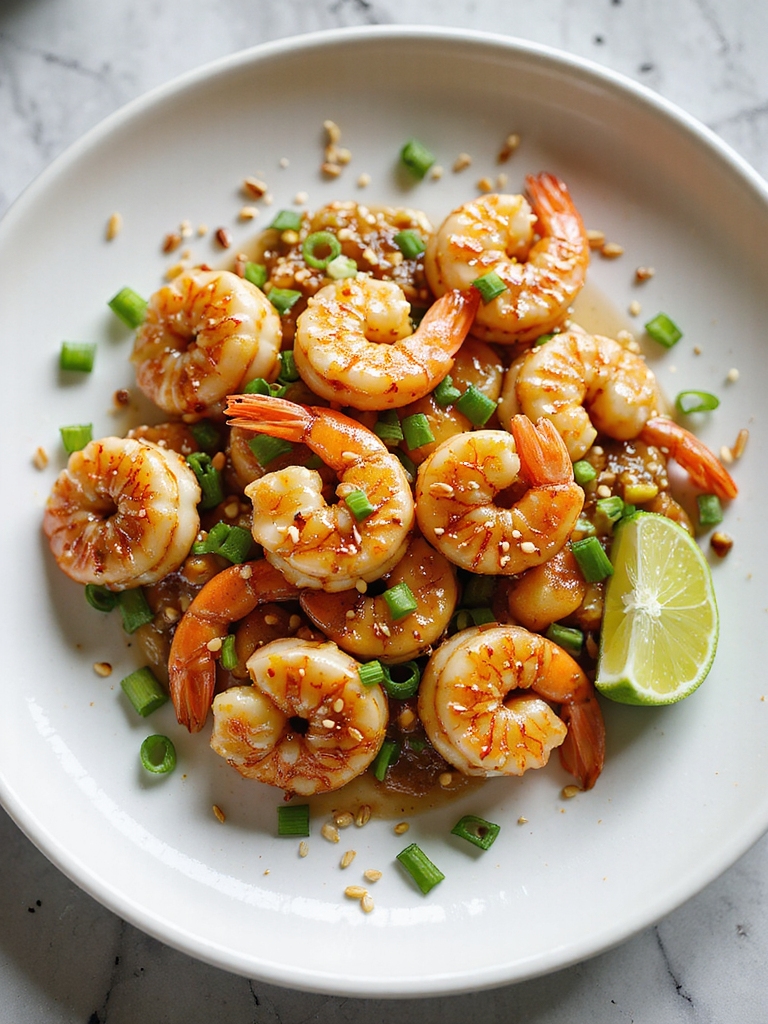 citrus soy seared scallion shrimp