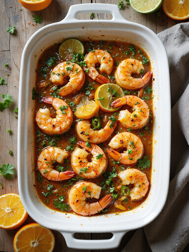 citrus spiced herbed roasted shrimp