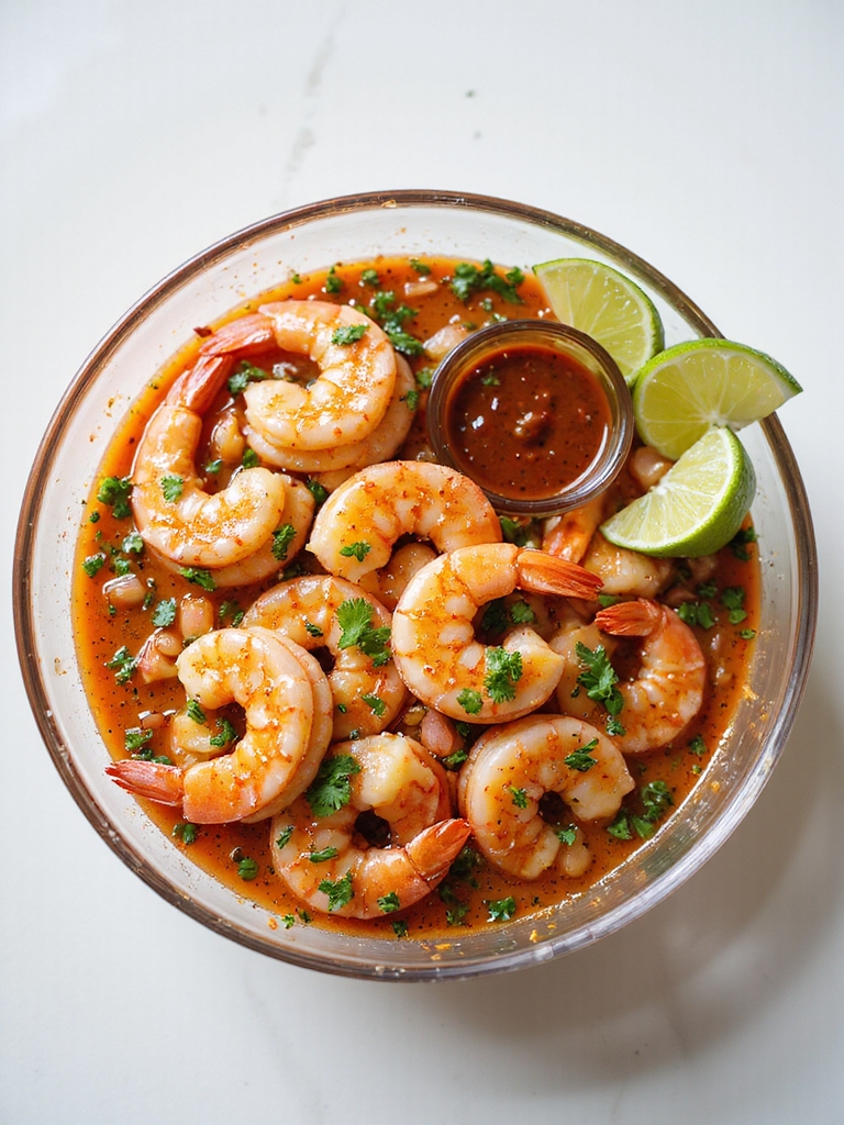 citrusy beer marinated grilled shrimp