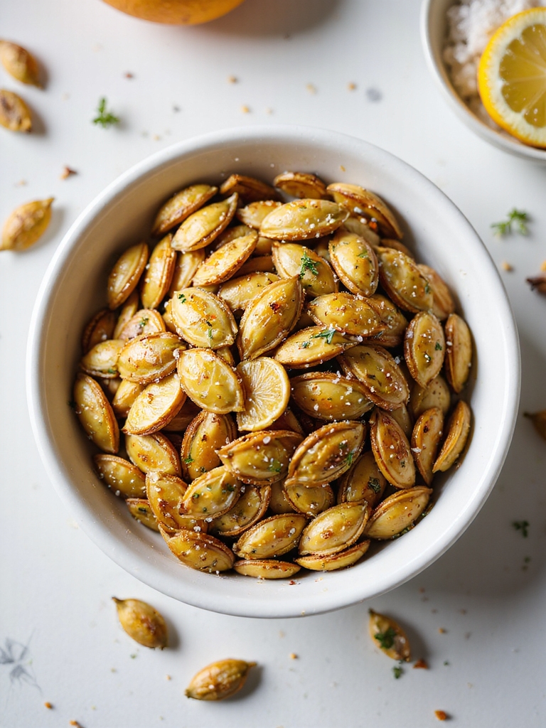 citrusy herbed air fried seeds