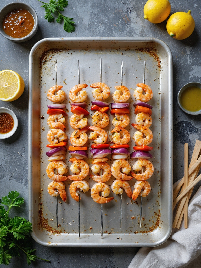 clean shrimp sturdy skewers