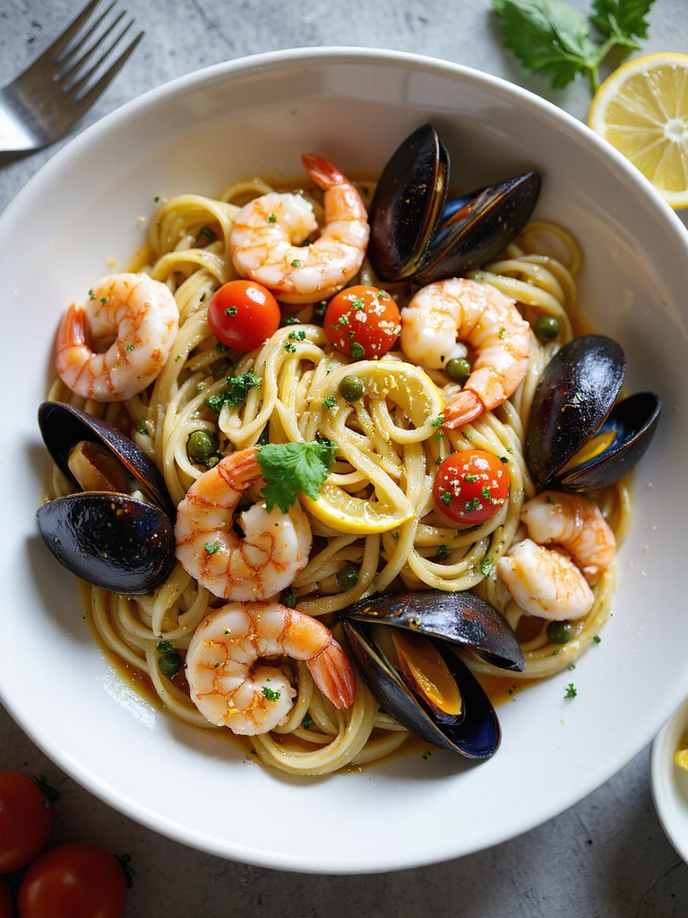 coastal italian seafood linguine