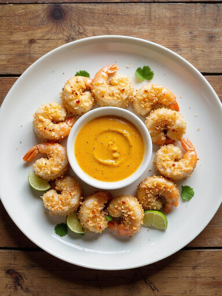coconut crusted air fried shrimp