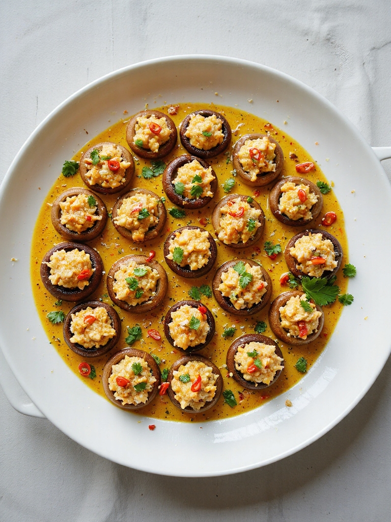 coconut curry crab mushrooms