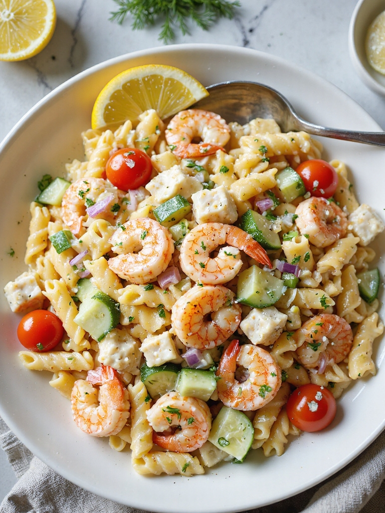 crab shrimp pasta salad