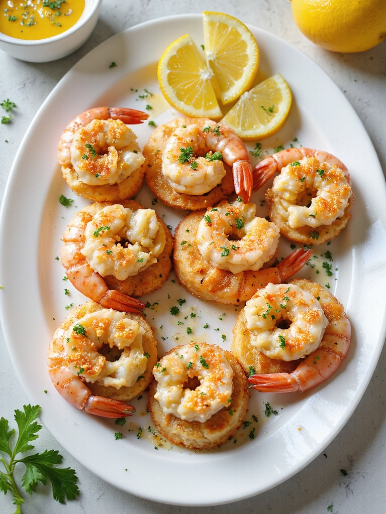 crab stuffed jumbo shrimp with lemon butter