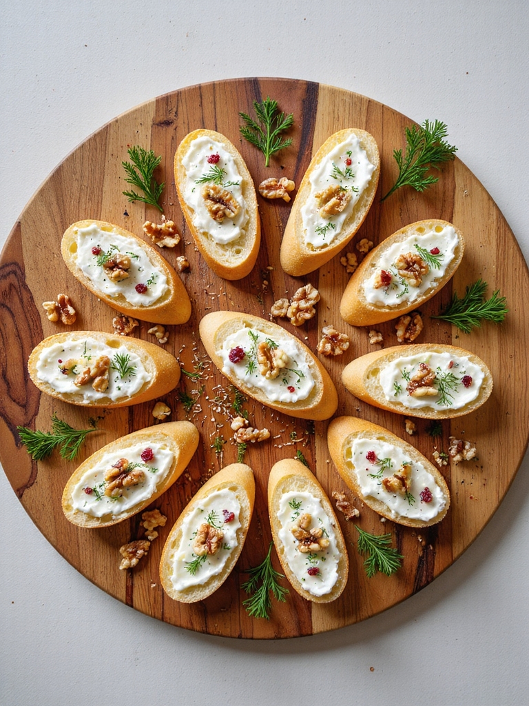 cranberry dill cream crostini