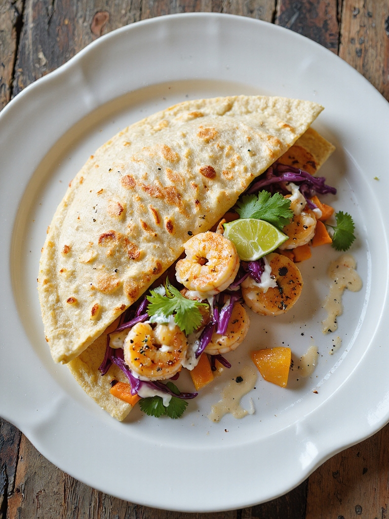 creamy baja shrimp tacos